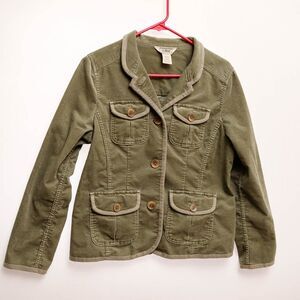 L.L. Bean womens S Petite green Corduroy Jacket blazer coat Item 271406